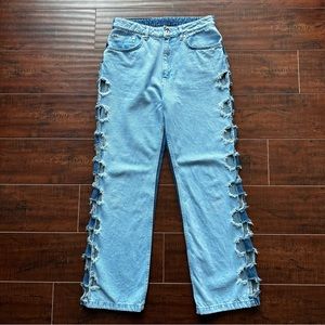 THE RAGGED PRIEST Zonked Cut Out Dad Jeans Sz 28